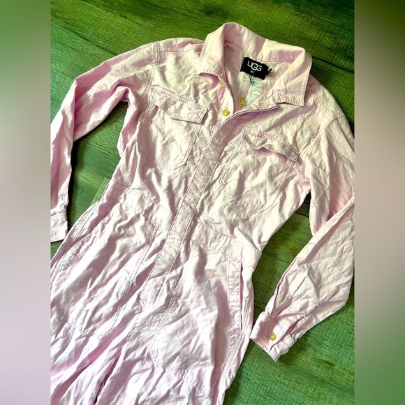 NWT! UGG Monroe Utility Jumpsuit Pink Small Pockets Barbie Cargo Comfy - Picture 5 of 7